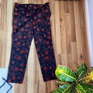 Loft Marisa Skinny in Navy/Red Floral